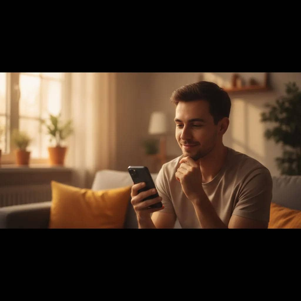 Pessoa olhando para o celular com dúvida sobre como responder mensagens monossilábicas do crush