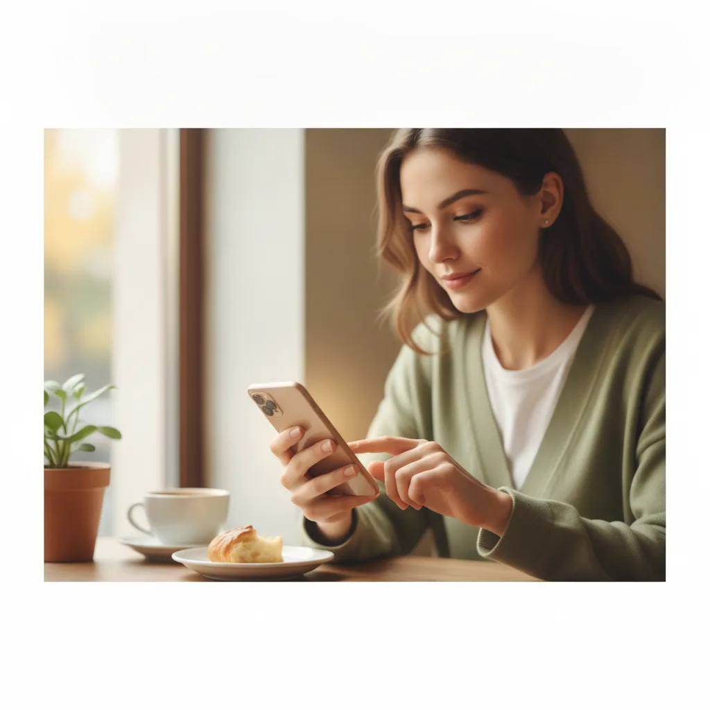 Pessoa sorrindo ao ler uma mensagem no celular com dúvida sobre como responder onde você mora para o crush
